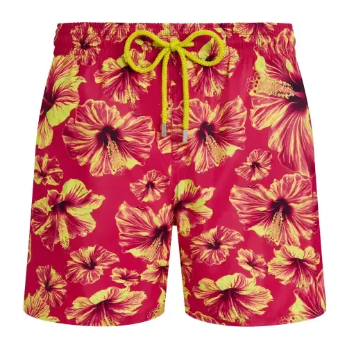 Ultra-Light and Packable Swim Shorts Macro Hibiscus by Vilebrequin