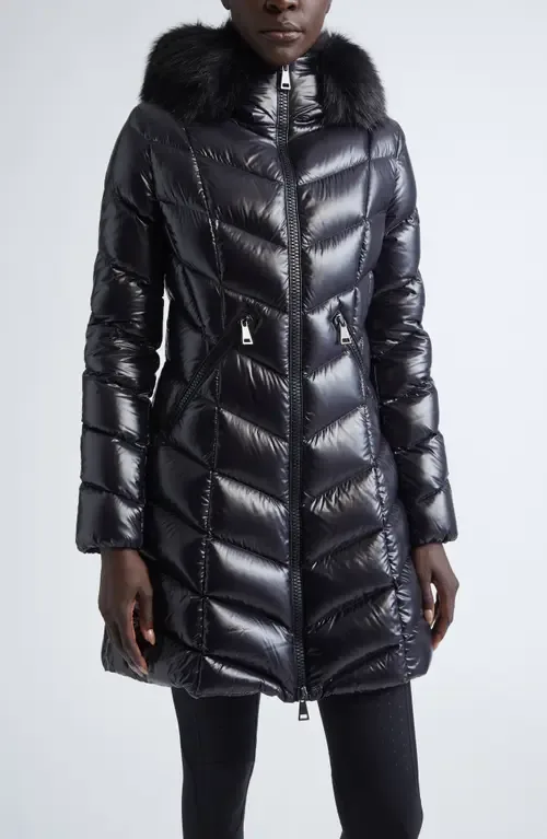 Fulmarus Hooded Down Puffer Jacket with Removable Faux Fur Trim by Moncler