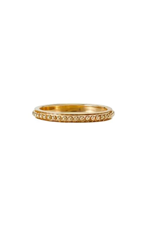 Channel Bead Band Ring in Yellow Gold by Sethi Couture
