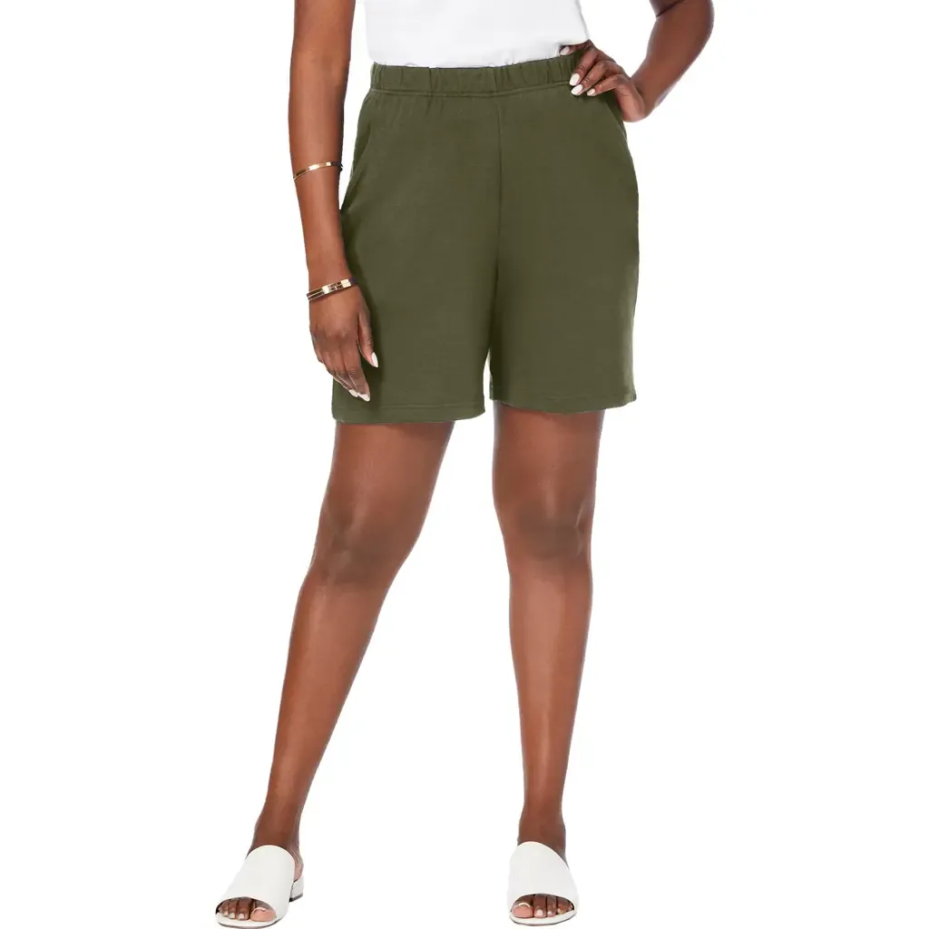 Soft Ease Cotton Knit Short by Jessica London
