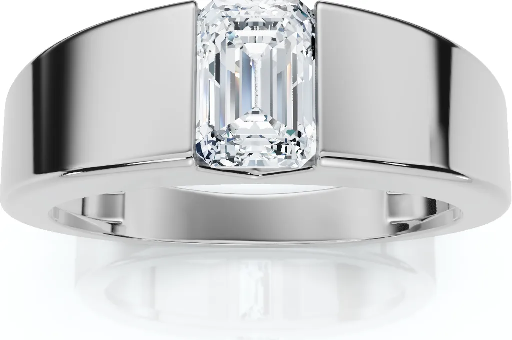 1Ct Emerald Cut Diamond Wedding Anniversary Ring 14k Gold or Platinum by Bliss Diamond