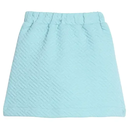 Quilted Mini Skirt in Aqua Quilted Trellis by BISBY