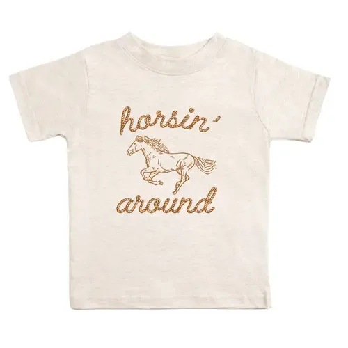 Horsin' Around Western Short Sleeve T-Shirt by Sweet Wink