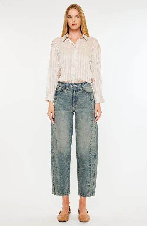 Cecilia High Rise Slim Barrel Jeans by KanCan