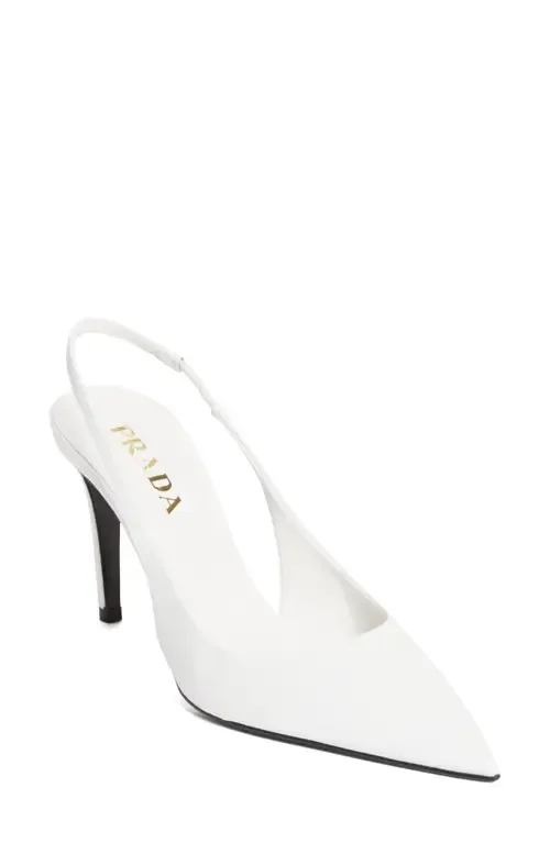 Saffiano Leather Slingback Pump