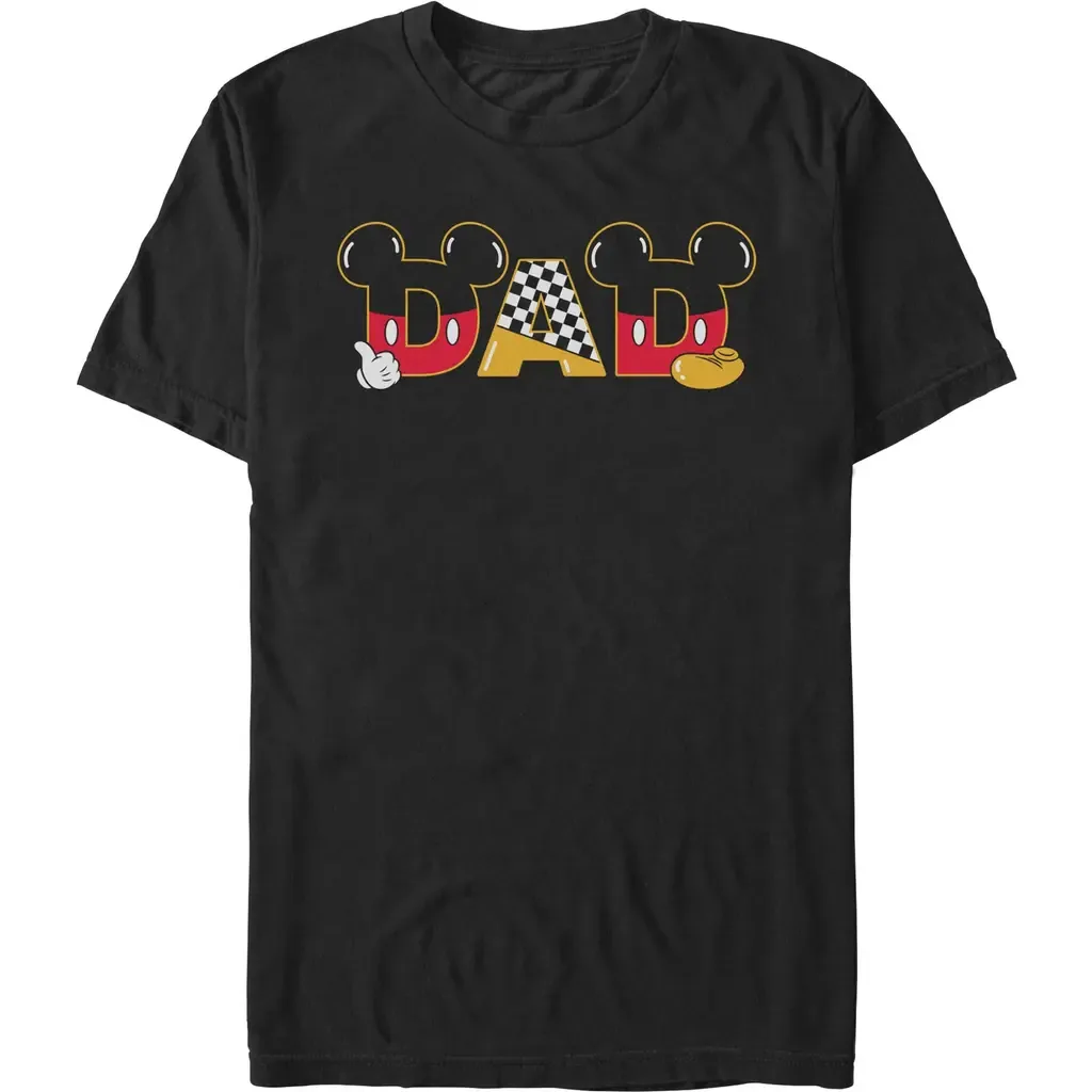 Dad Mice Pattern Short Sleeve Graphic T-Shirt by Mickey & Friends