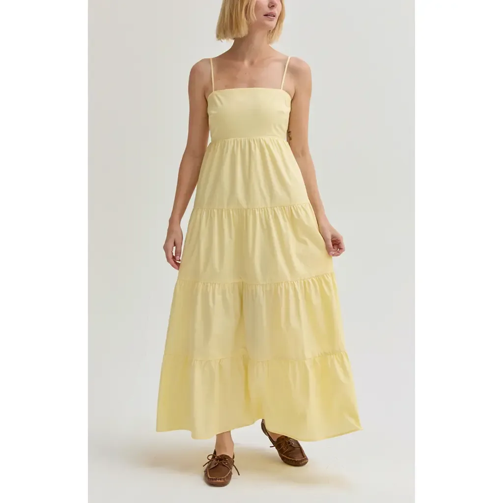 Poplin Tiered Maxi Dress by CRESCENT
