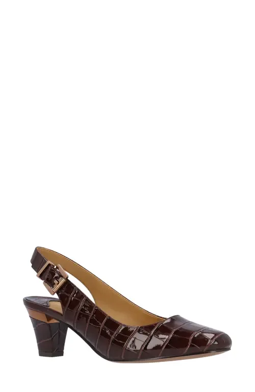 Malree Croc Embossed Slingback Pump by J. Reneé