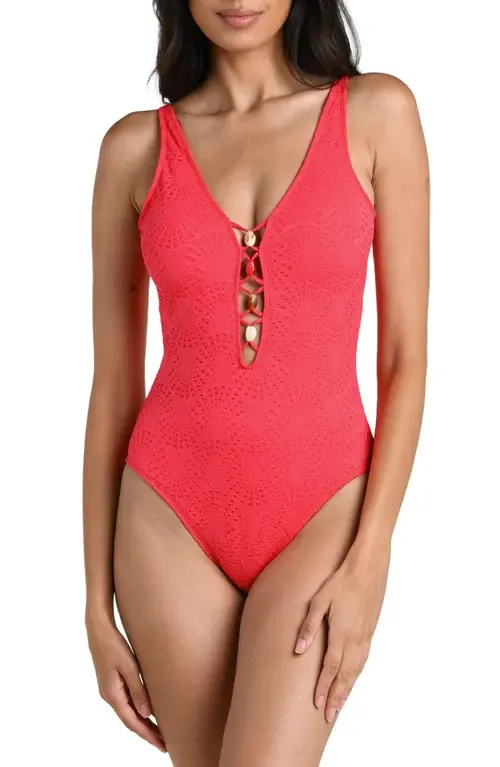 Shellbound Plunge One-Piece Swimsuit by La Blanca