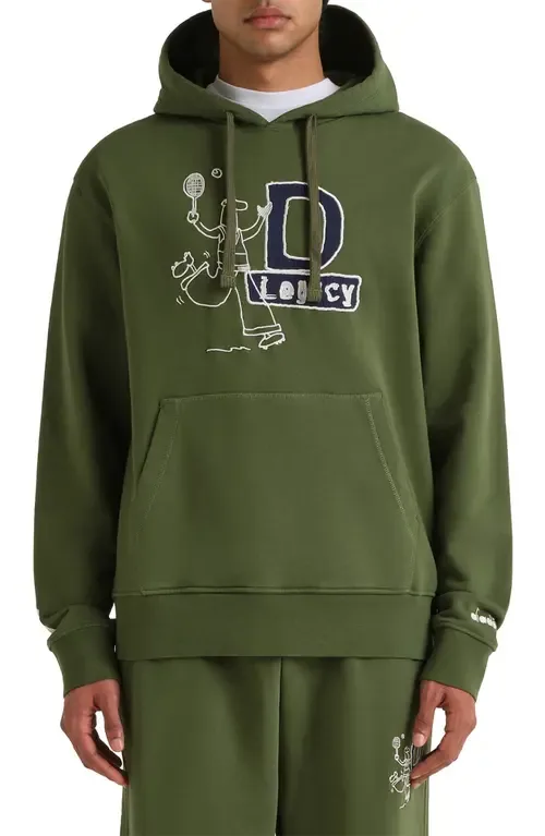 Legacy Embroidered Fleece Hoodie by Diadora