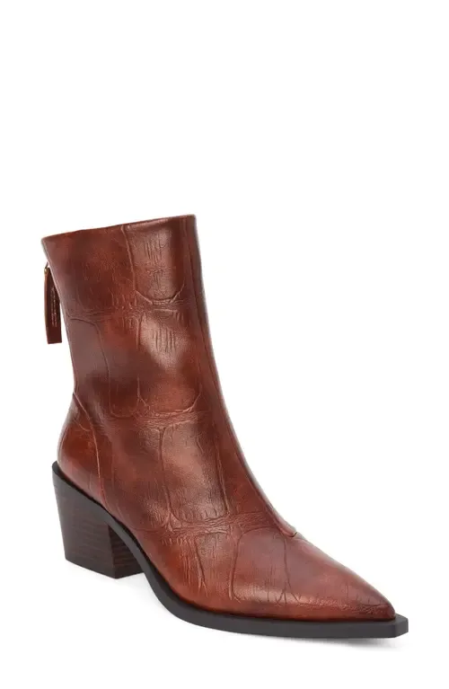 Matteo Croc Embossed Faux Leather Boot