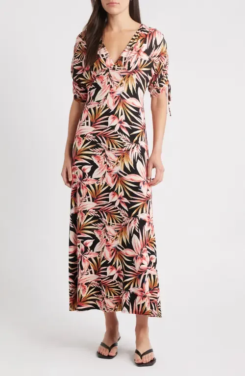 Ruched Sleeve Empire Waist Maxi Dress by Loveappella