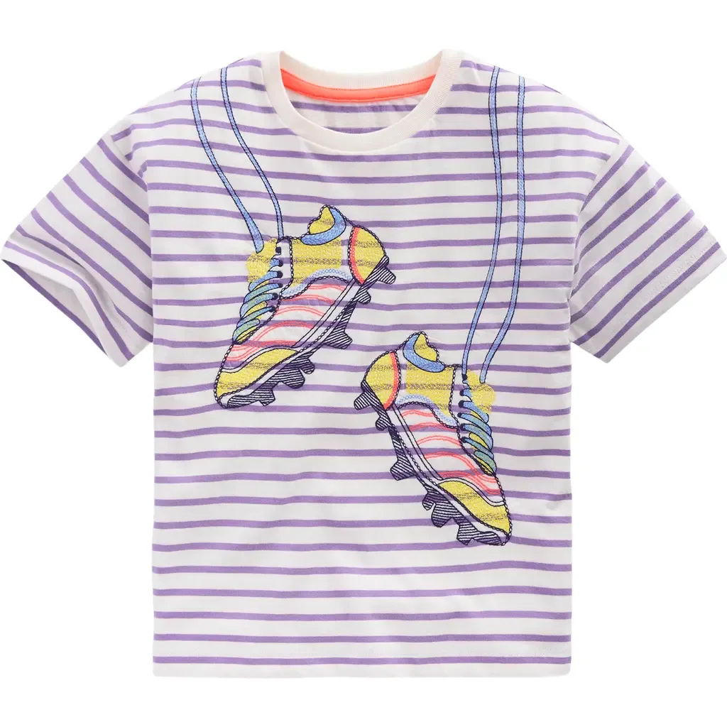 Stripe Appliqué Relaxed Cotton T-Shirt by Mini Boden