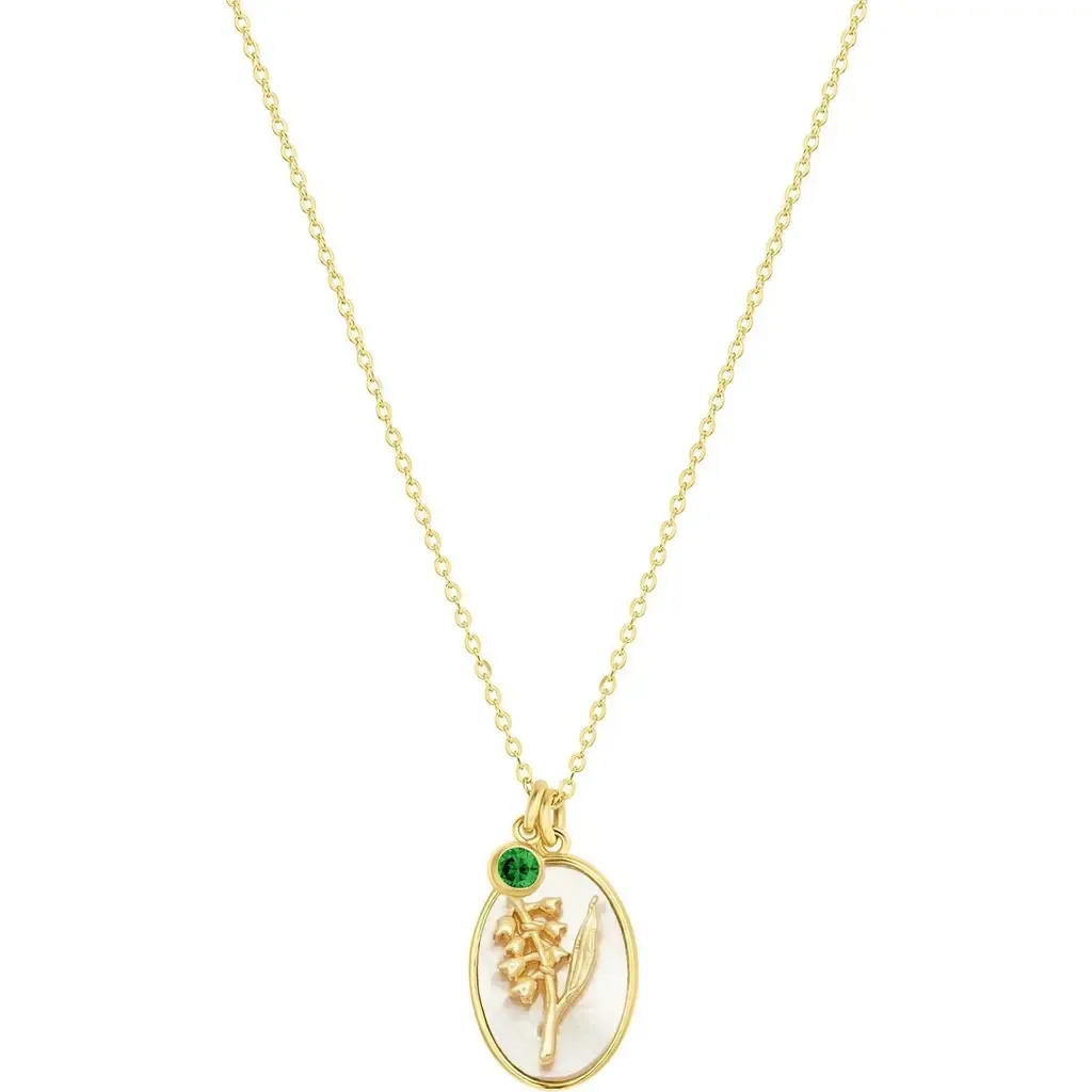 Katrina Birth Flower and Birthstone Charm Necklace by Set & Stones