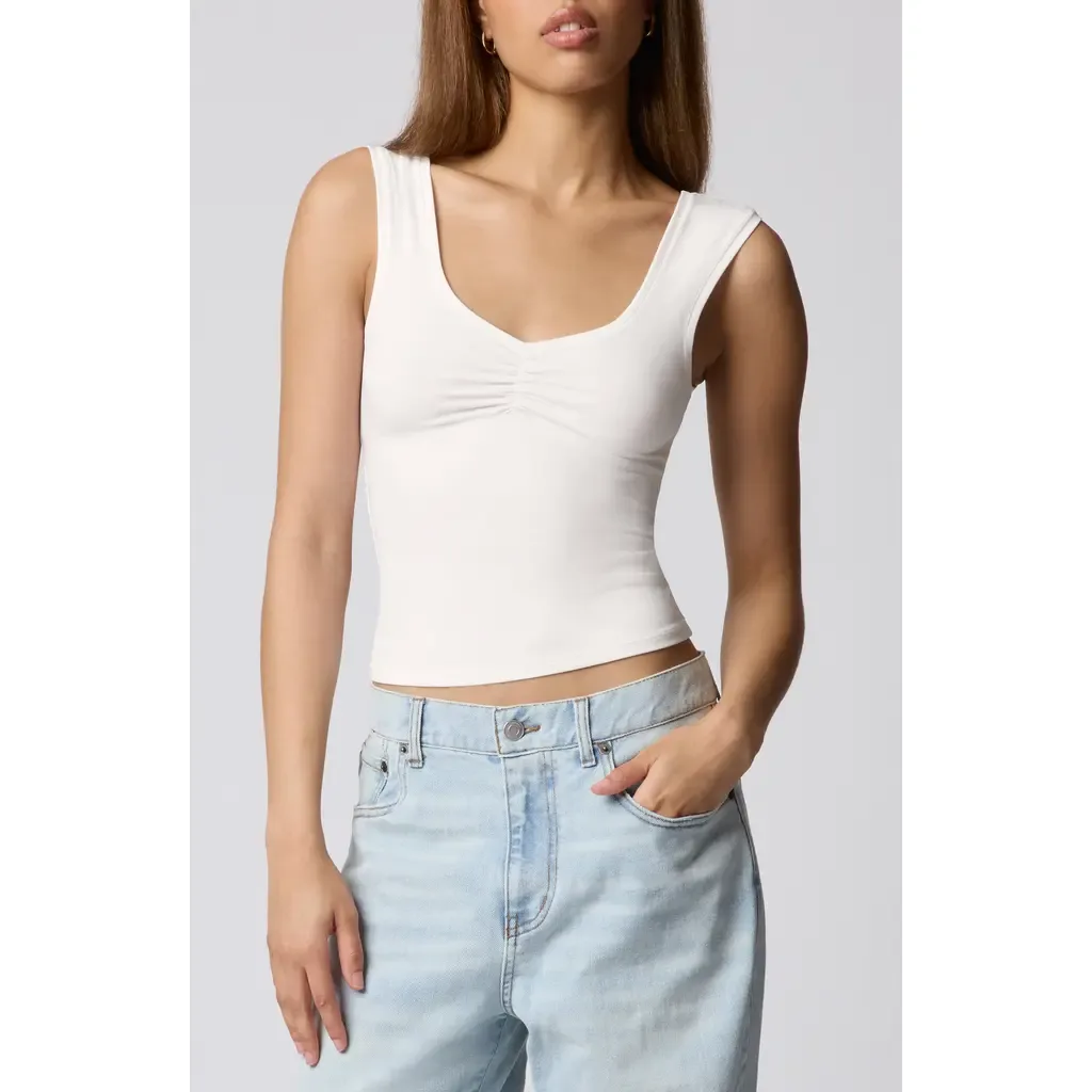 Ruched Bust Cotton Blend Tank by Florence by Mills