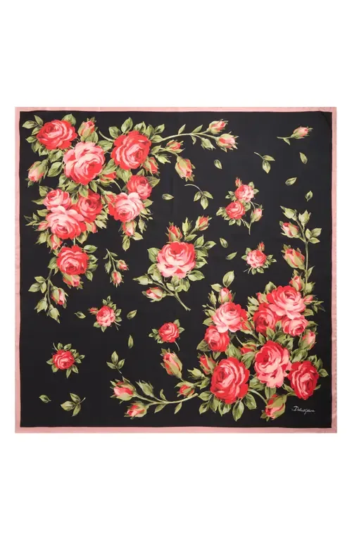 Floral Print Silk Scarf by Dolce&Gabbana