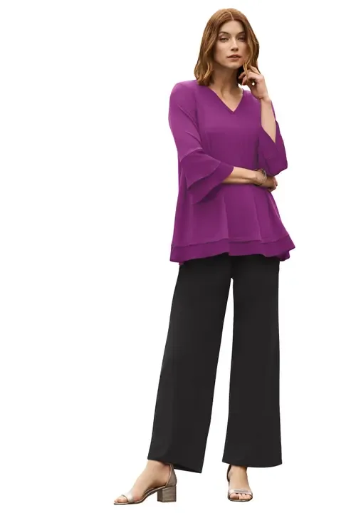 Ruffle Layered Sleeve Top by Jessica London