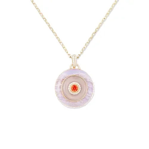 Evolve Stone Inlay Disk Pendant Necklace by Campbell + Charlotte