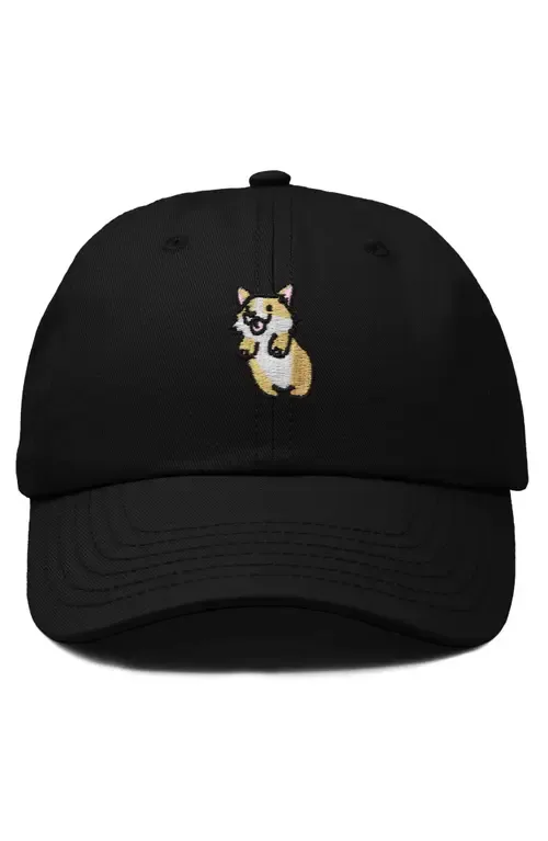 Leaping Corgi Embroidered Cap by Dalix