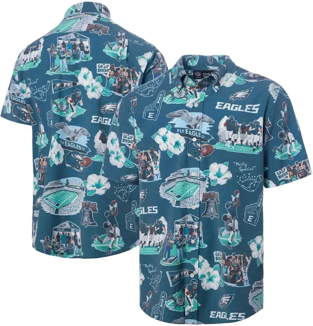 Reyn Spooner Kelly Green Philadelphia Eagles Scenic Button-Down Shirt