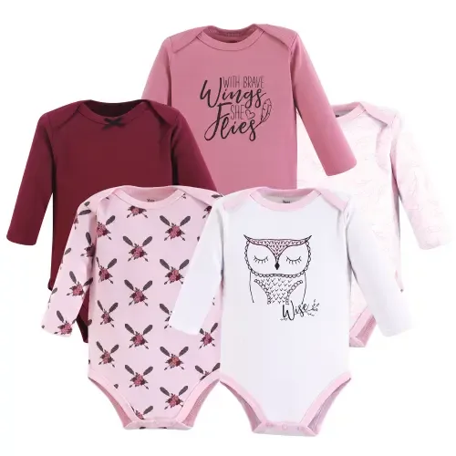 Multipack Five Long-Sleeve Bodysuits by Yoga Sprout
