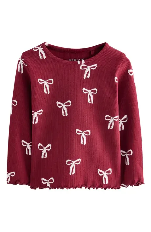 Ribbon Print Cotton Rib T-Shirt by NEXT