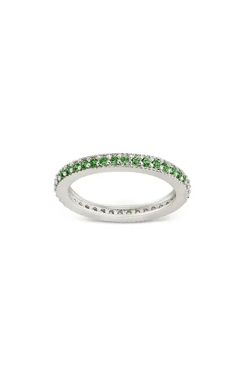 Cubic Zirconia Pavé Thin Band Ring by Sterling Forever