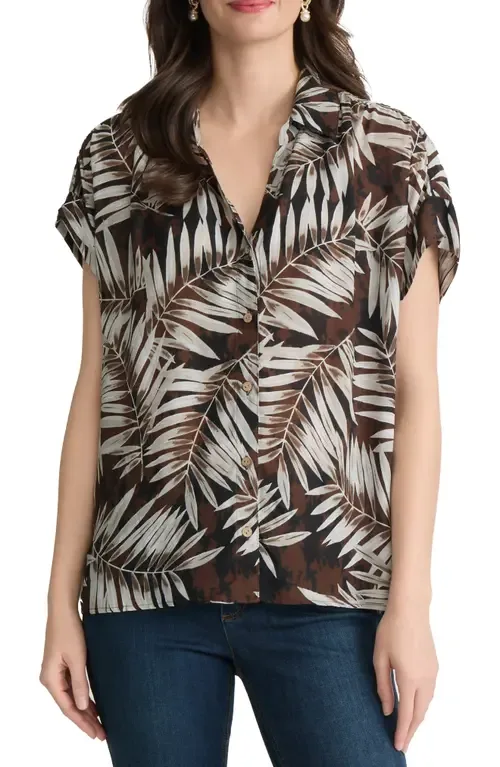 Print Short Sleeve Shirt by Jones New York