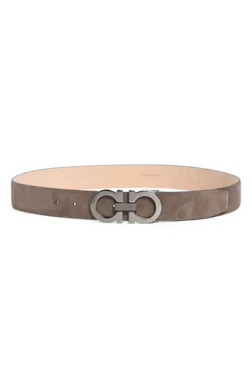 Double Gancio Suede Belt by FERRAGAMO