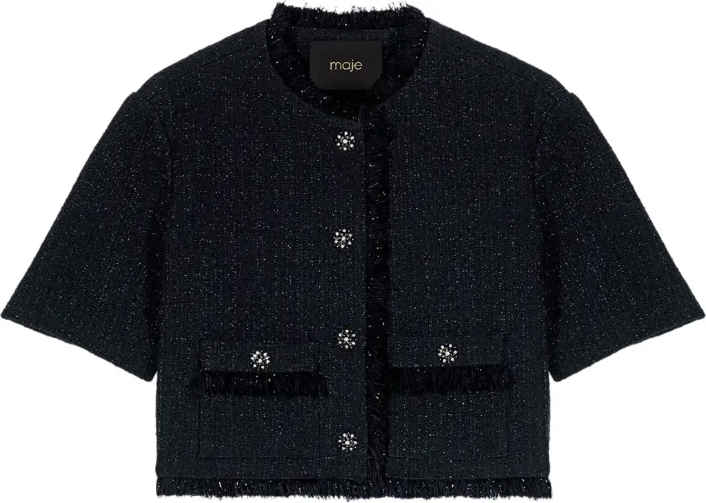 Short Shiny Tweed Jacket