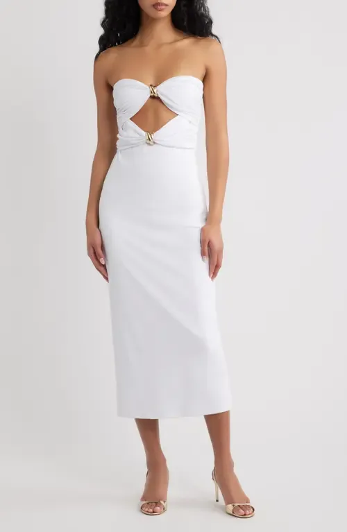 Sandrine Hardware Cutout Detail Strapless Dress by Torn by Ronny Kobo