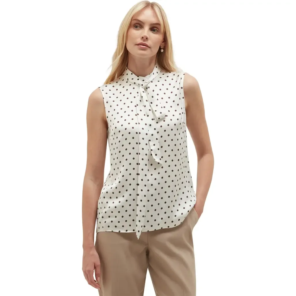 Natasha Tie-Neck Polka Dot Blouse by HOBBS LONDON