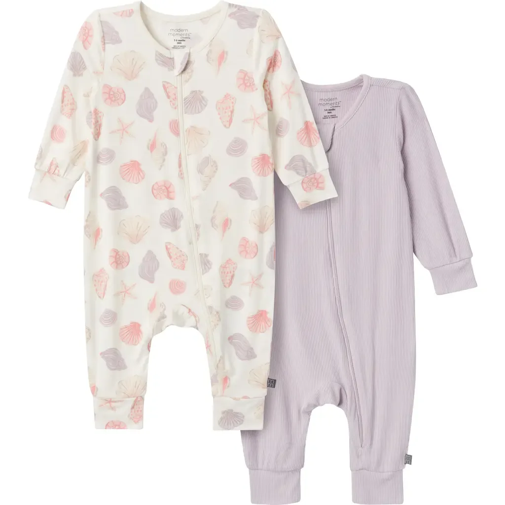 2-Pack Ivory Seashells Footless Coveralls by Modern Moments™ by Gerber