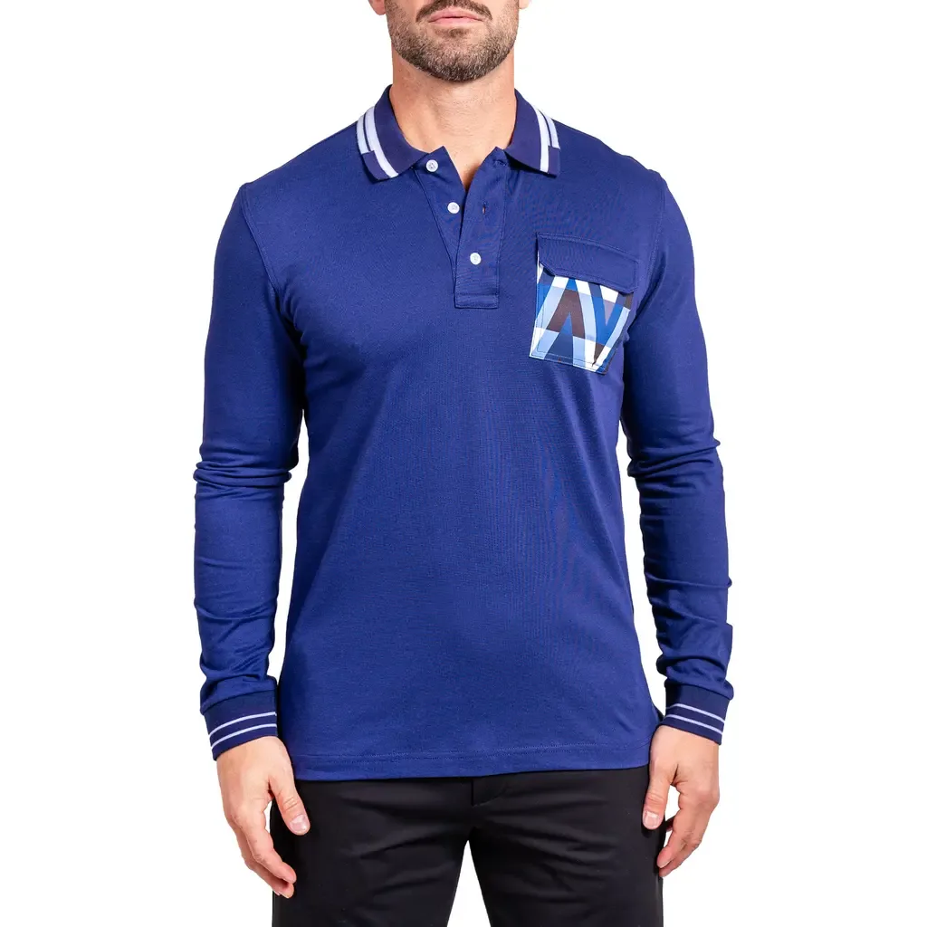 Ascension 0080 Tipped Long Sleeve Polo by Maceoo