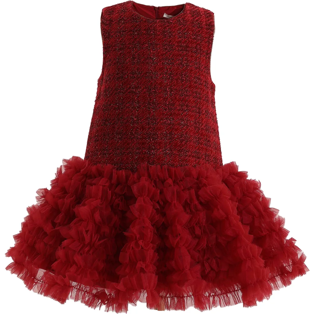 Tweed & Tulle Ruffle Dress by Tulleen
