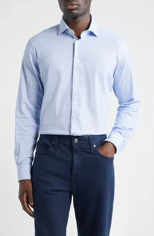4Flex Stretch Modern Fit Microprint Knit Dress Shirt by Emanuel Berg