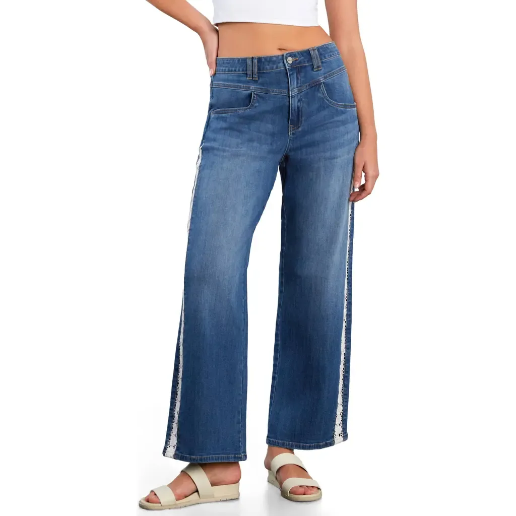 Dasis Chain Inset Barrel Leg Jeans by HINT OF BLU