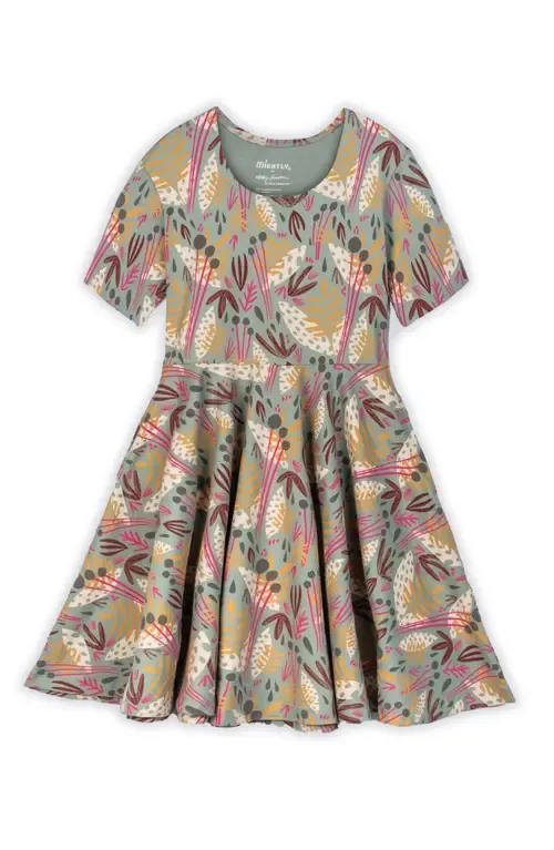 Organic Cotton Short Sleeve Print Twirl Dress by Mightly