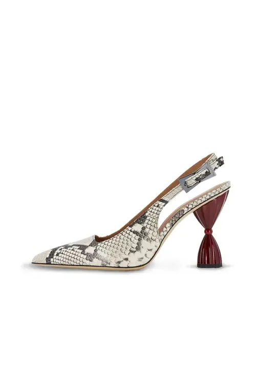 Leila Snake Print Slingback Heel by INOLA OJÉN