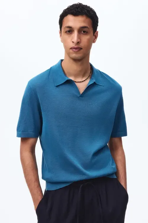 Regular Fit Silk-Blend Polo Shirt by H&M