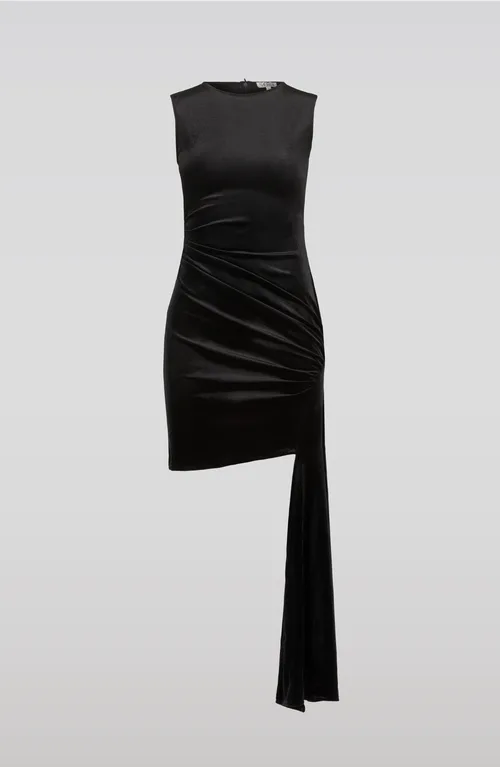 Velvet Side Tail Dress by SAEMDI