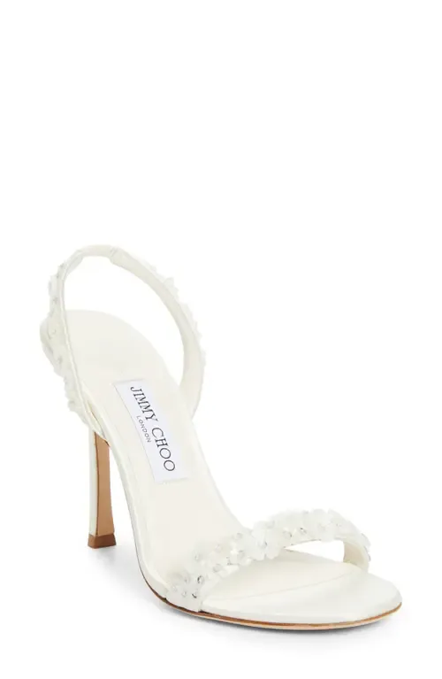 Daisy Embellished Satin Slingback Sandal by Jimmy Choo