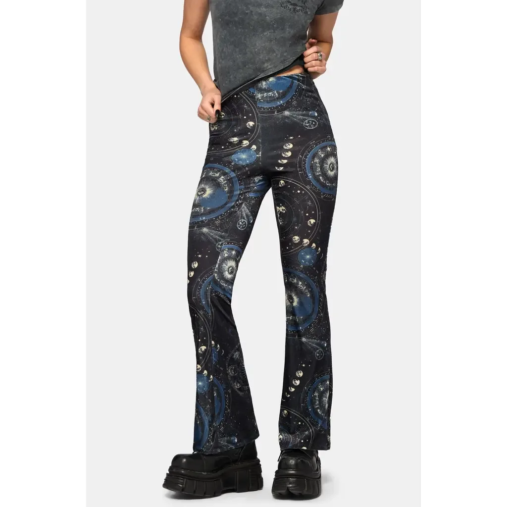 Elise Celestial Velour Flare Trousers by Disturbia