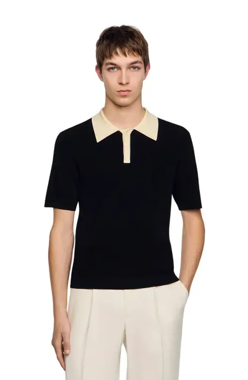 Two-Tone Polo Shirt by SANDRO