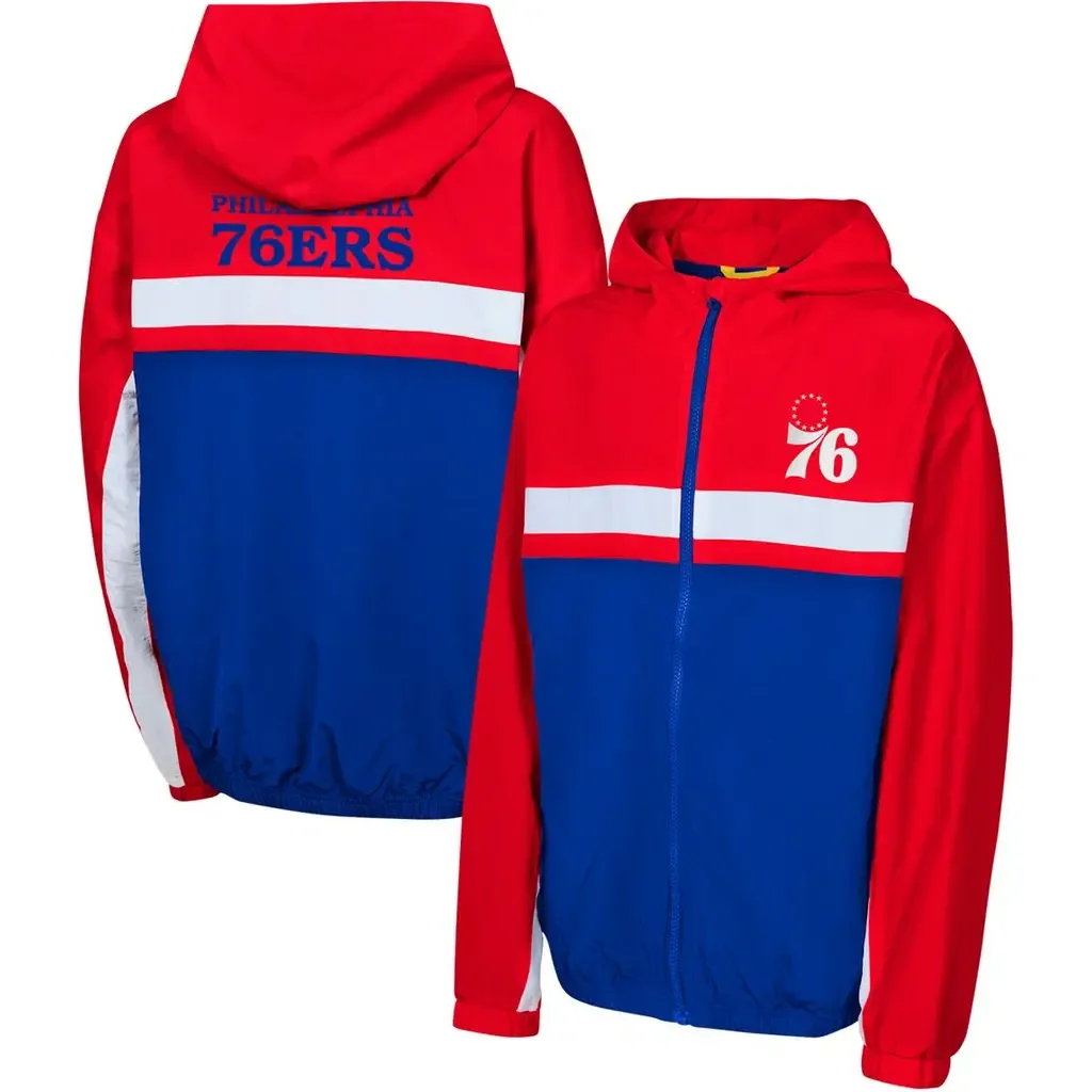 Philadelphia 76ers Headliner Windbreaker Full-Zip Hoodie Jacket by Outerstuff