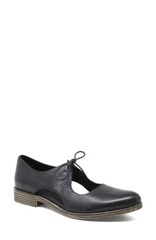Keeria Low Lace Flat in Black Leather by DJANGO AND JULIETTE