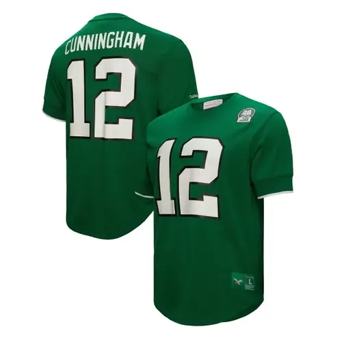 Mitchell & Ness Randall Cunningham Kelly Green Philadelphia Eagles Retired Player Name & Number Mesh Top by Mitchell & Ness
