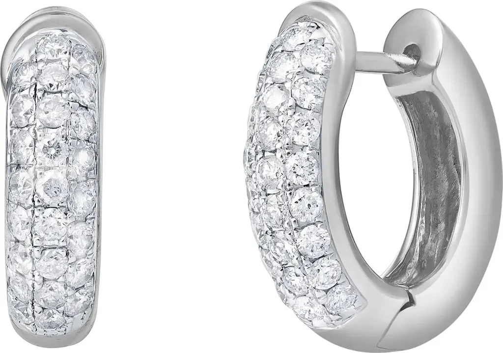 Carenza 0.8 ct 14K Gold Diamond Huggies by LuvMyJewelry