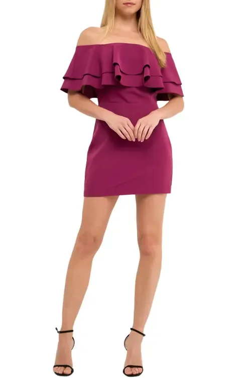 Ruffle Off the Shoulder Minidress by Endless Rose