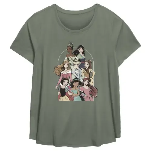 Frame Princesses Short Sleeve Scoop Hem T-Shirt by Disney